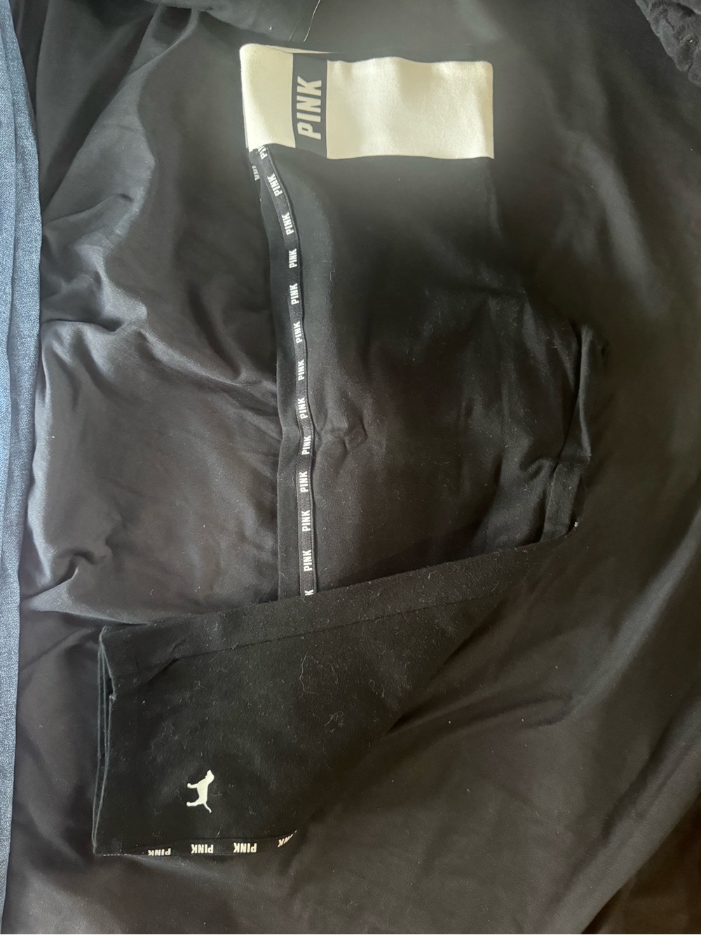 PINK Victoria's Secret Black Capri Leggings with Contrast Trim